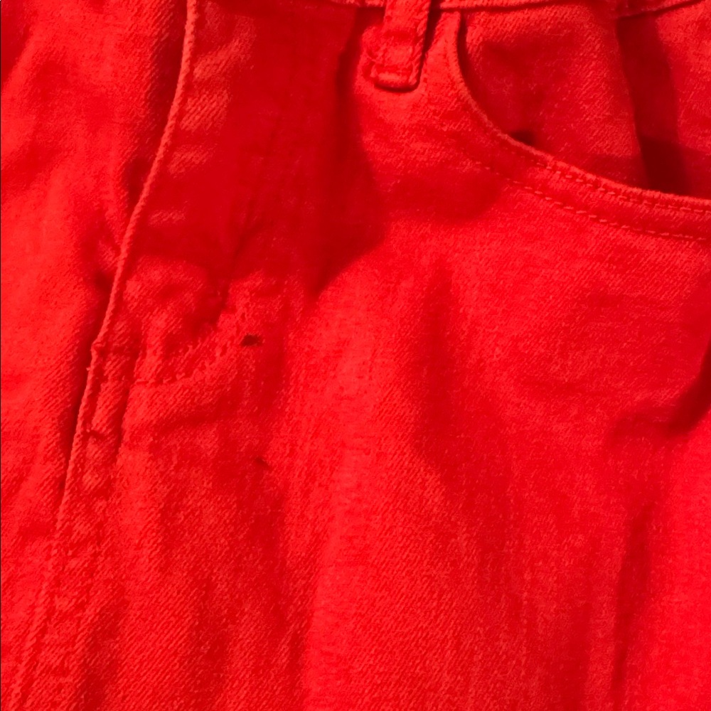 5/$15- Red Ruffled Mini Skirt - Picture 3 of 3